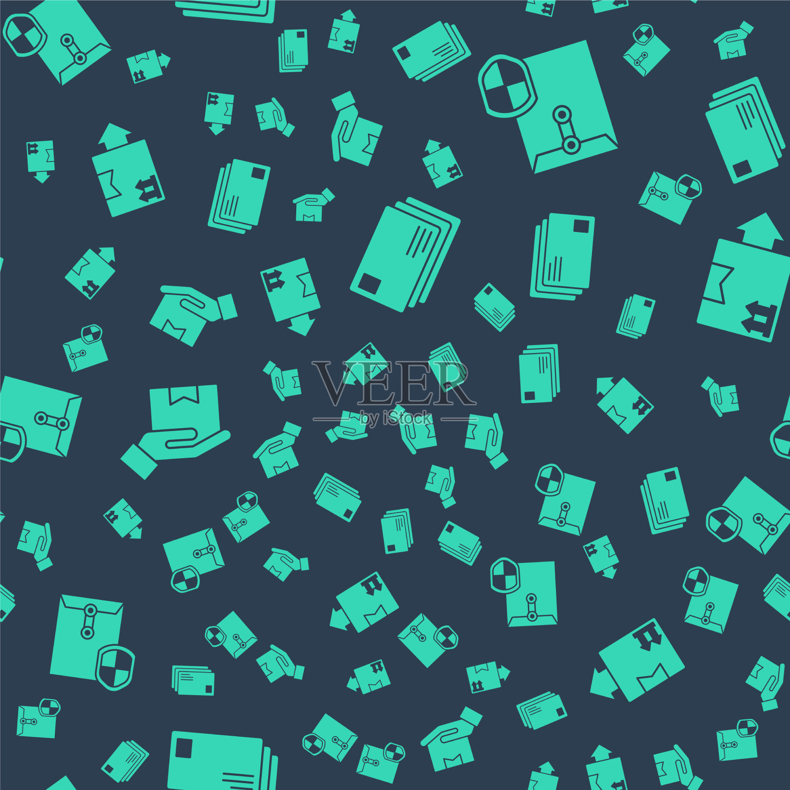 把信封装好，用盾牌送手图标素材