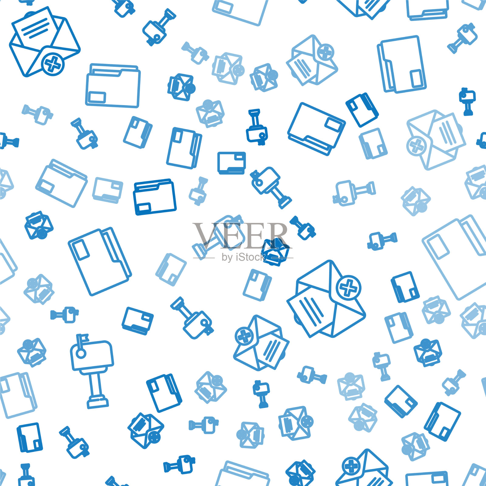 设行邮箱，删除信封和文件图标素材