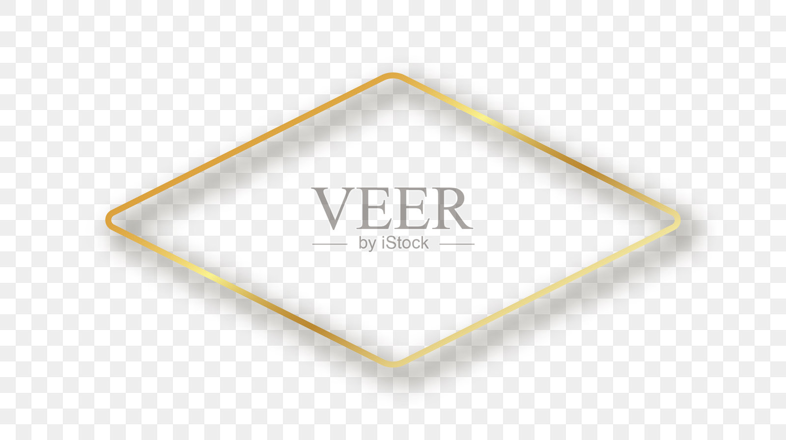 黄金发光圆形菱形框架插画图片素材