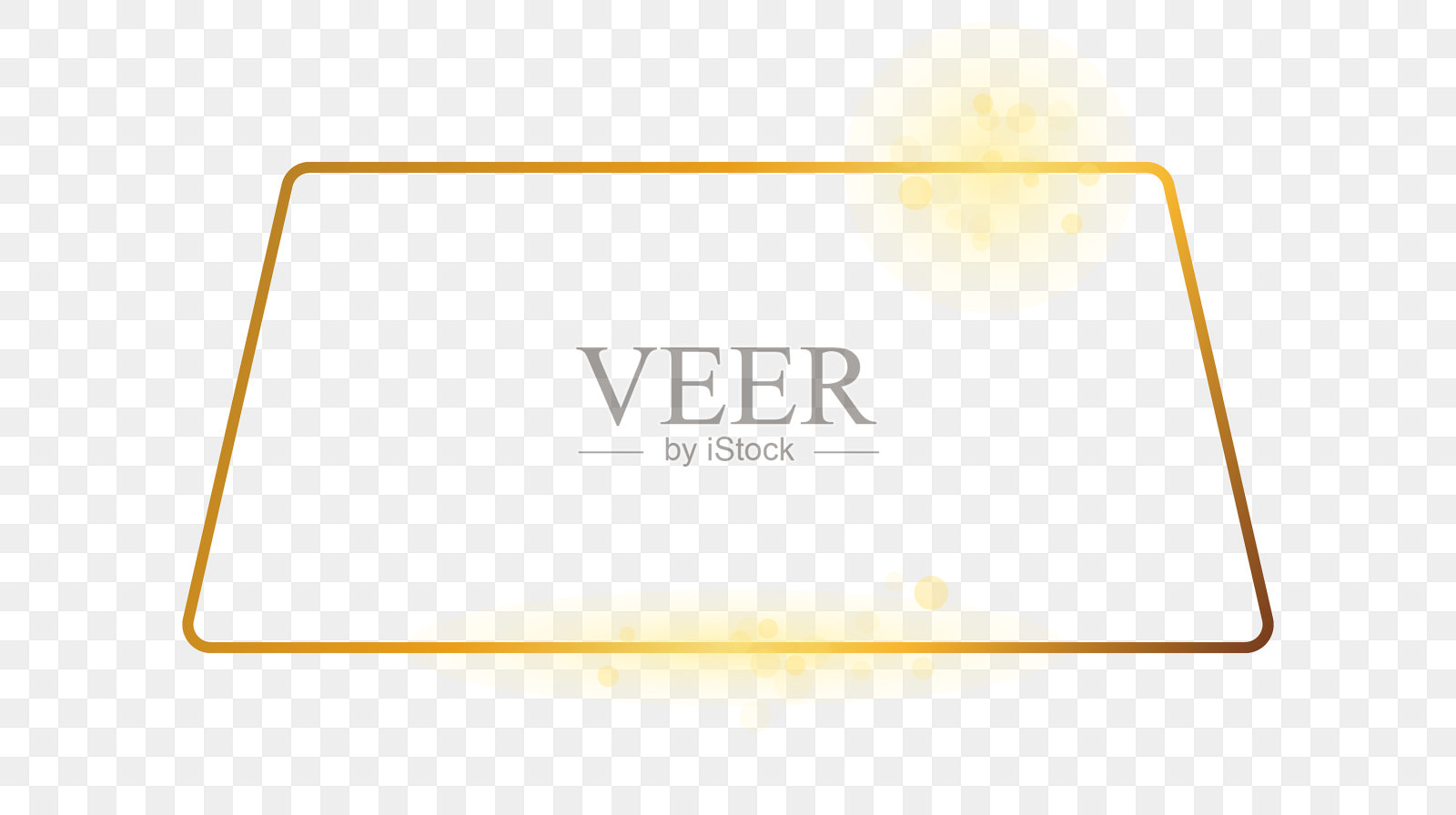 黄金发光圆形梯形框架插画图片素材