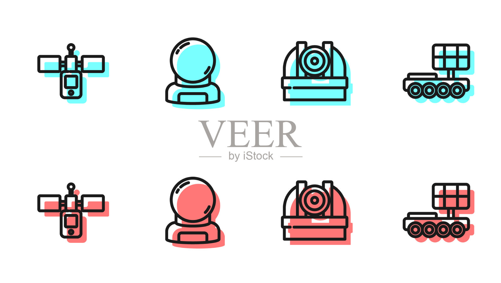 架设天文观测站卫星图标素材