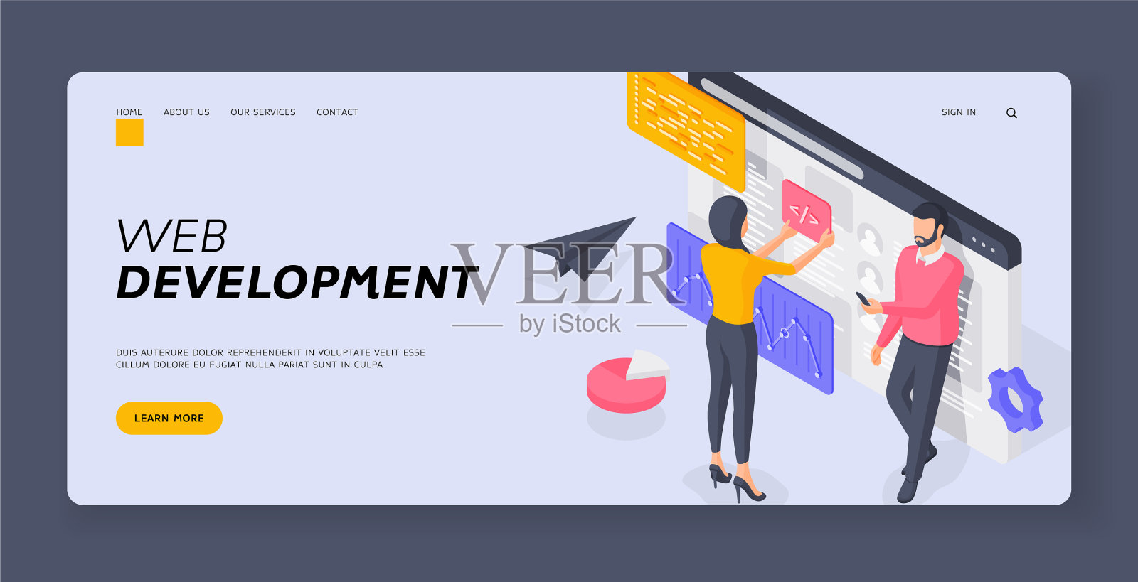 程序员开发网络软件横幅插画图片素材