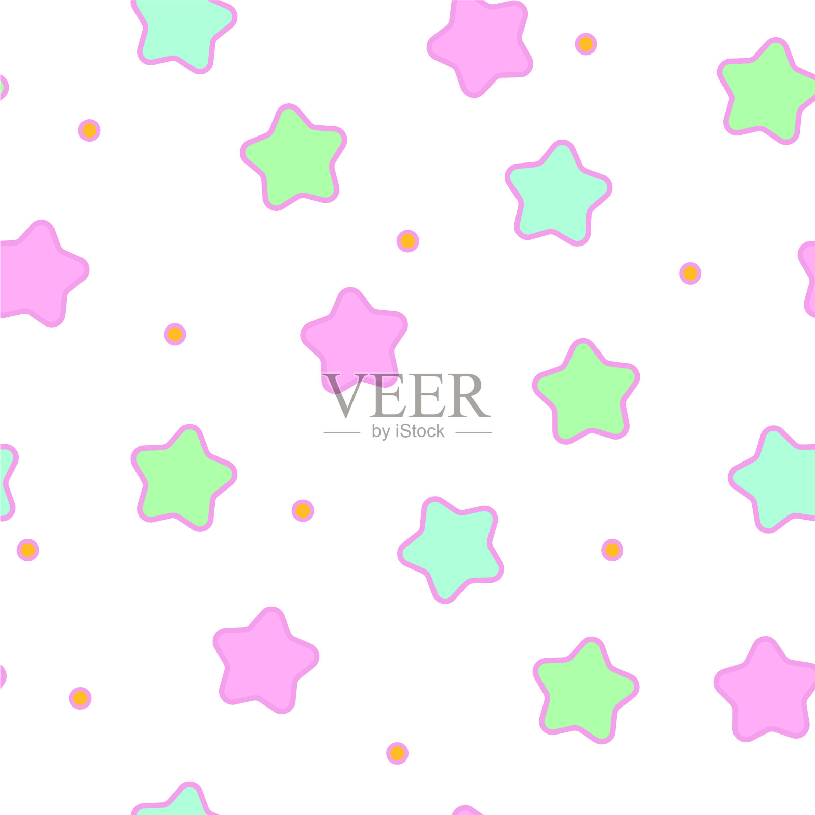 可爱的无缝复古设计在幻想风格插画图片素材