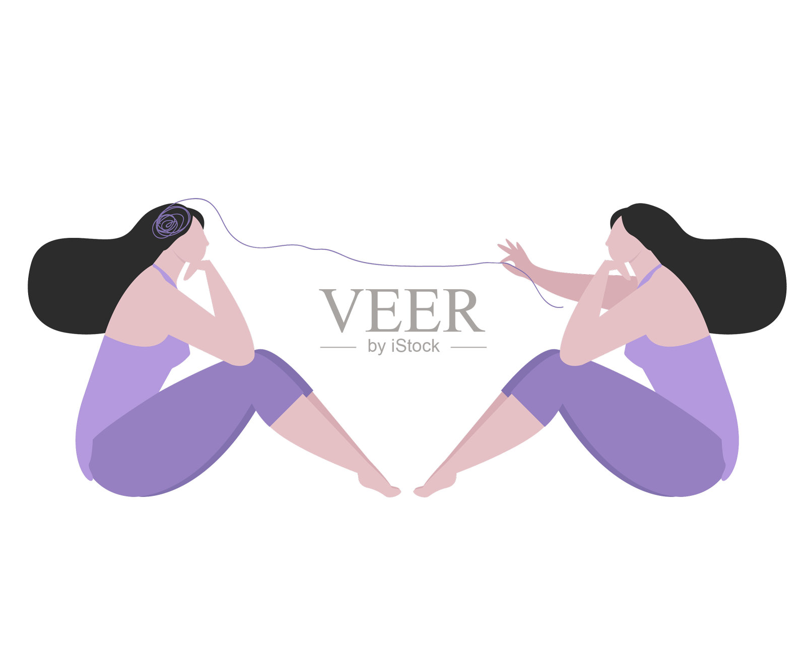 帮助有精神疾病的人插画图片素材