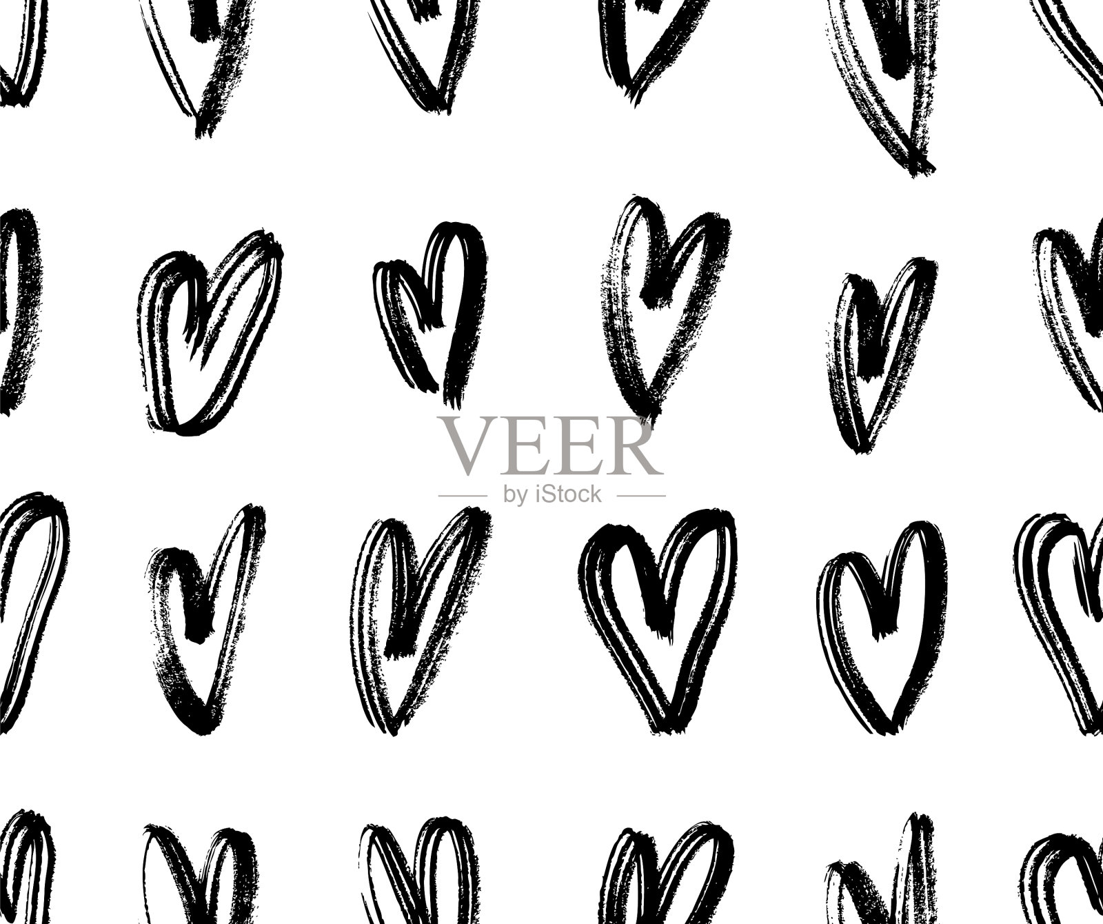 艺术垃圾心设置手绘绘画对象插画图片素材