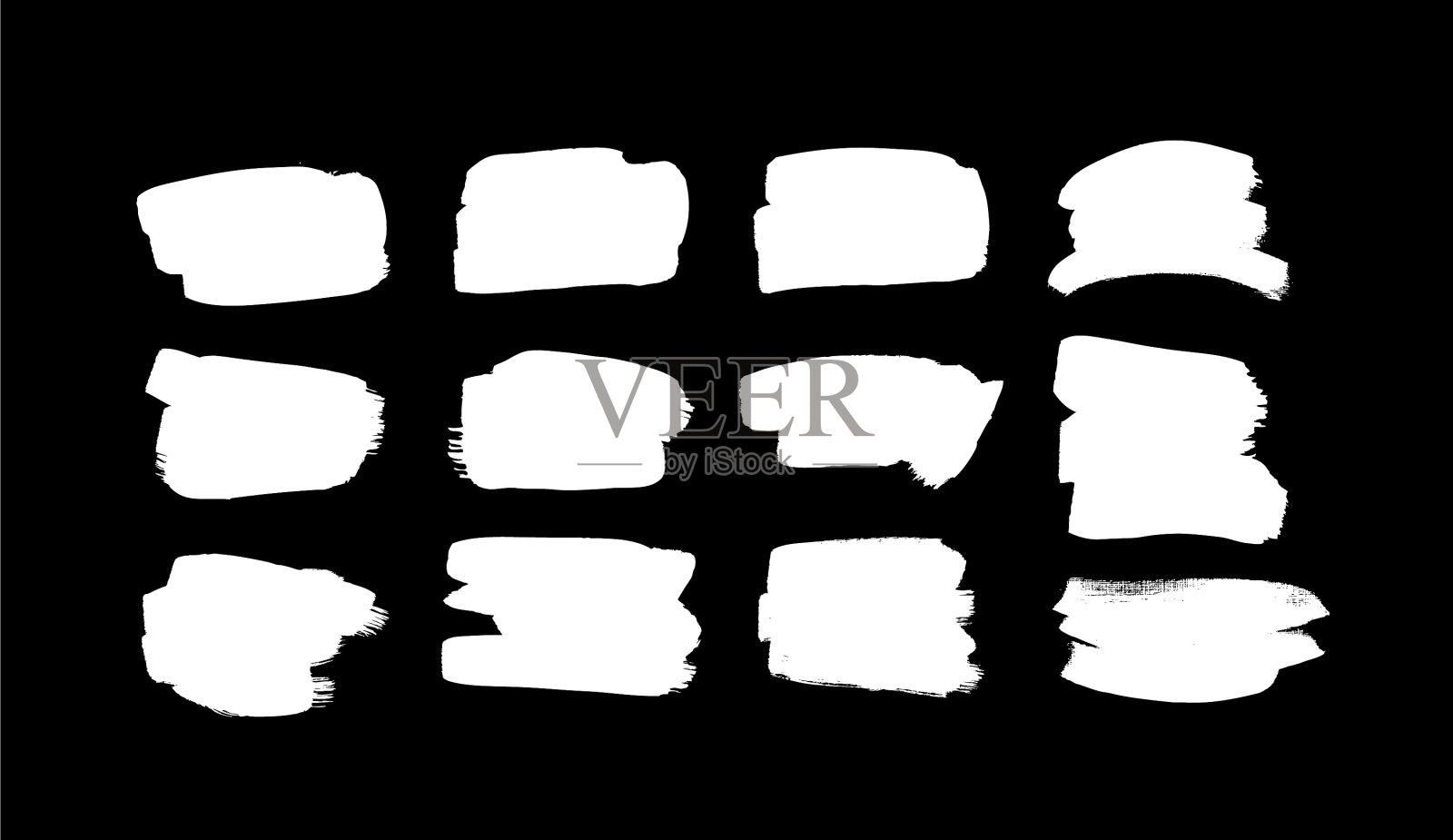 手绘集黑白方块手画插画图片素材