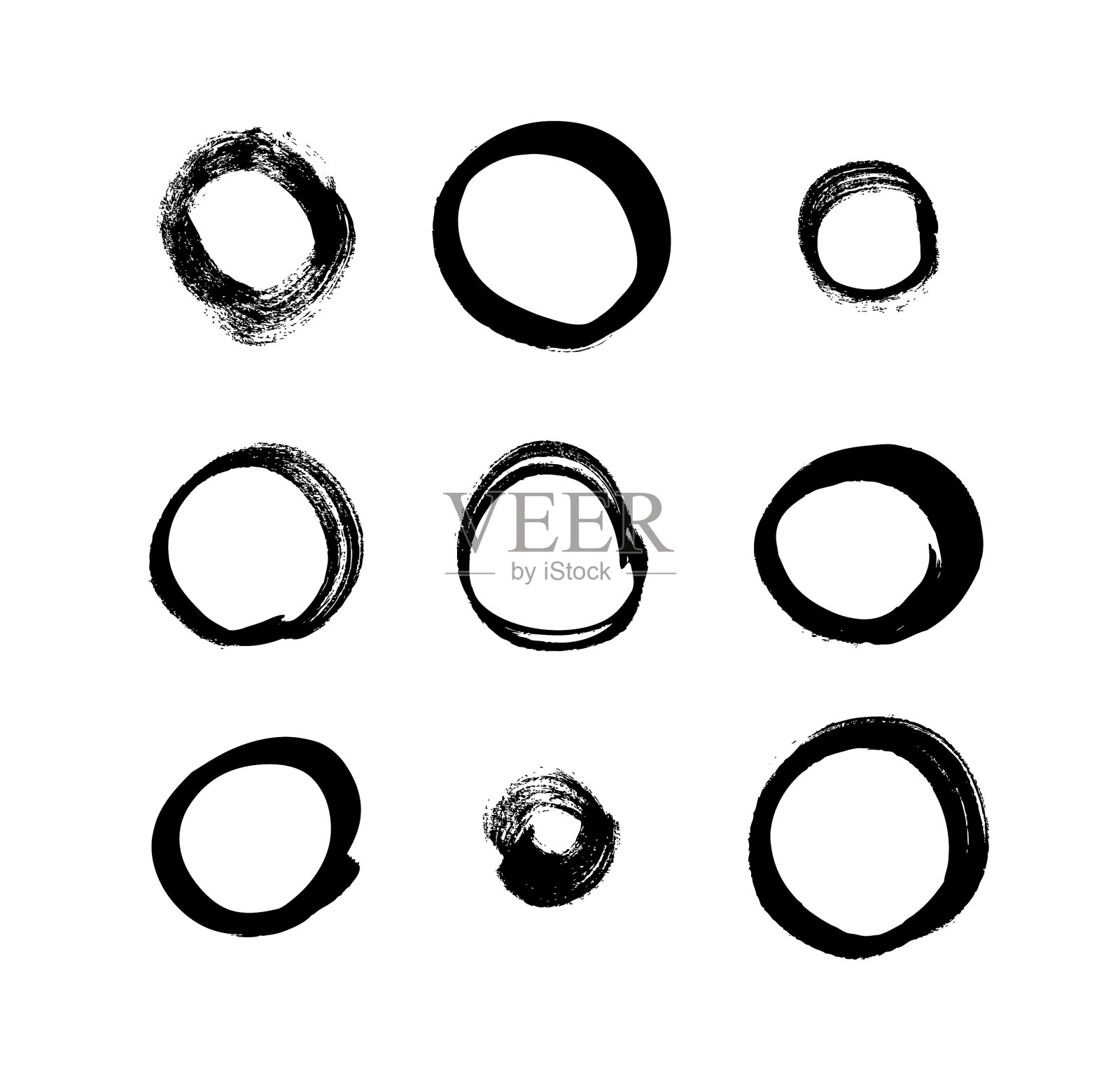 艺术垃圾圈设置手绘绘画对象插画图片素材