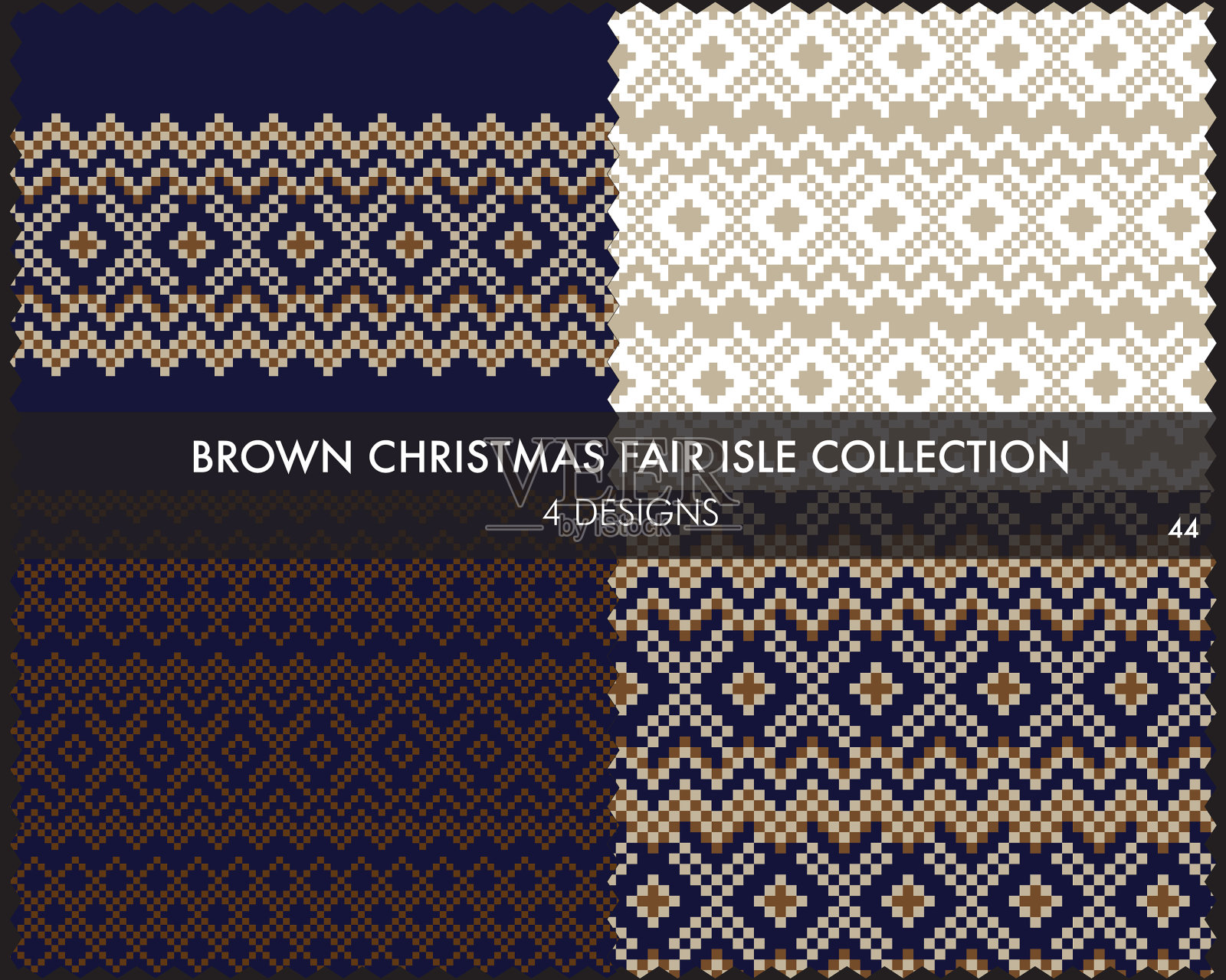 棕色圣诞集市岛无缝图案插画图片素材