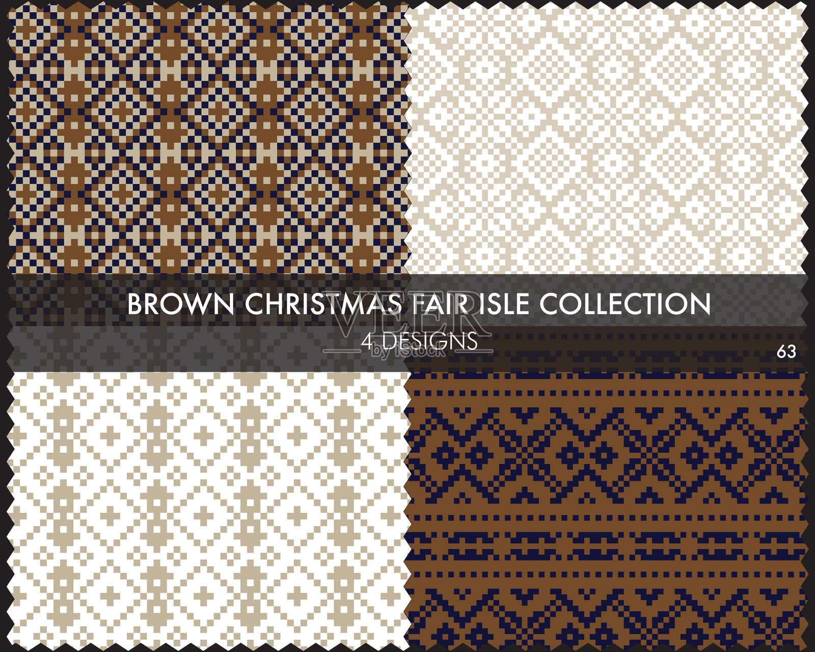 棕色圣诞集市岛无缝图案插画图片素材