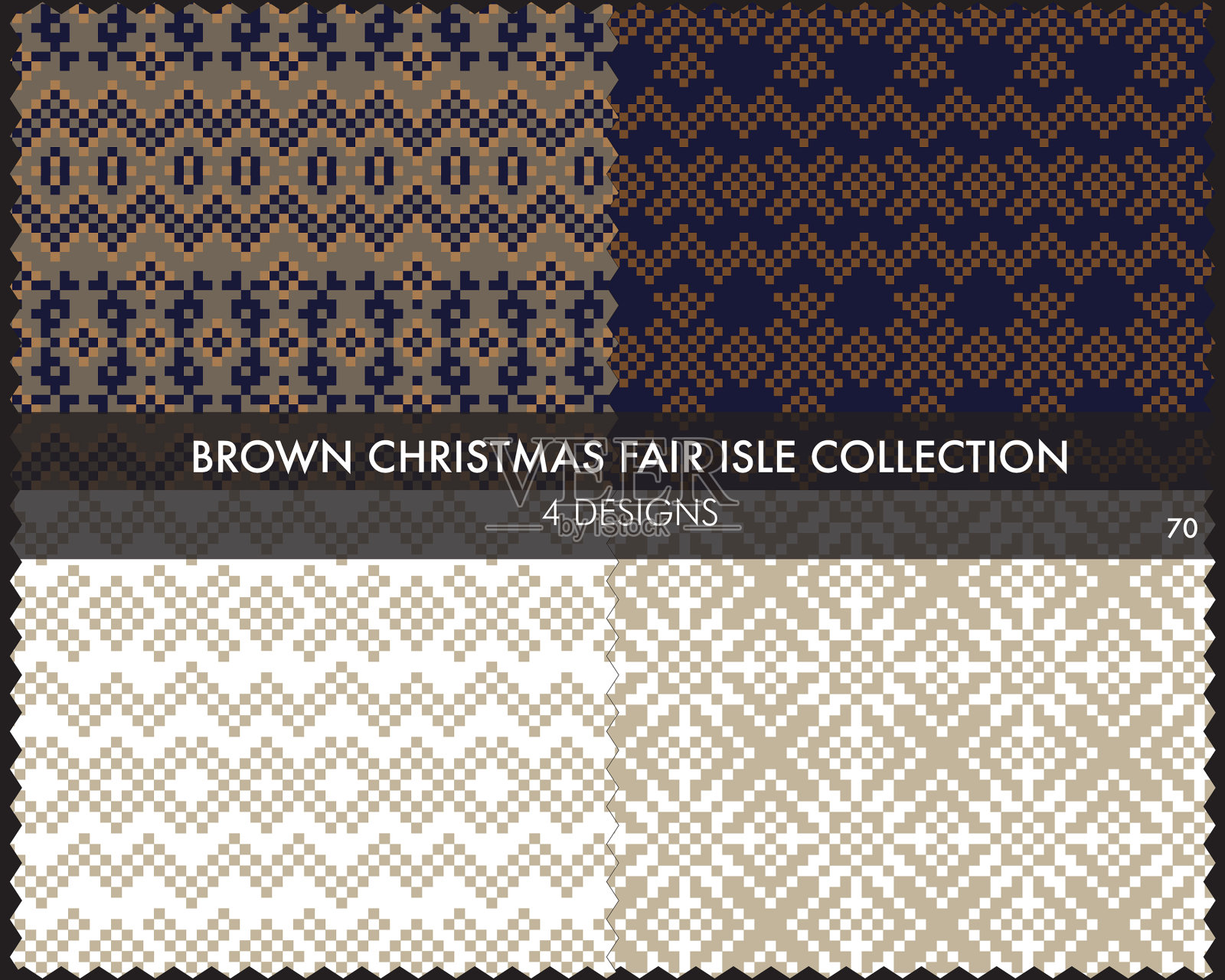 棕色圣诞集市岛无缝图案插画图片素材