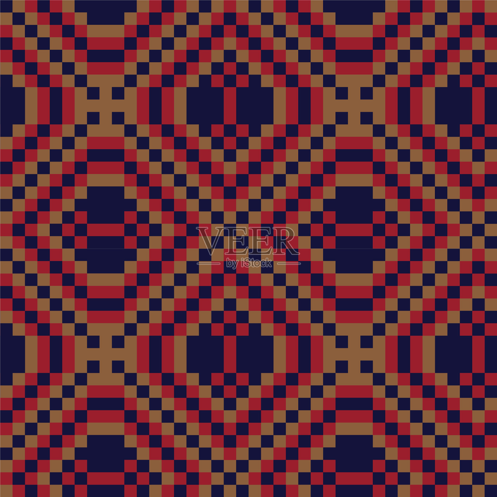 红色圣诞集市岛无缝图案插画图片素材