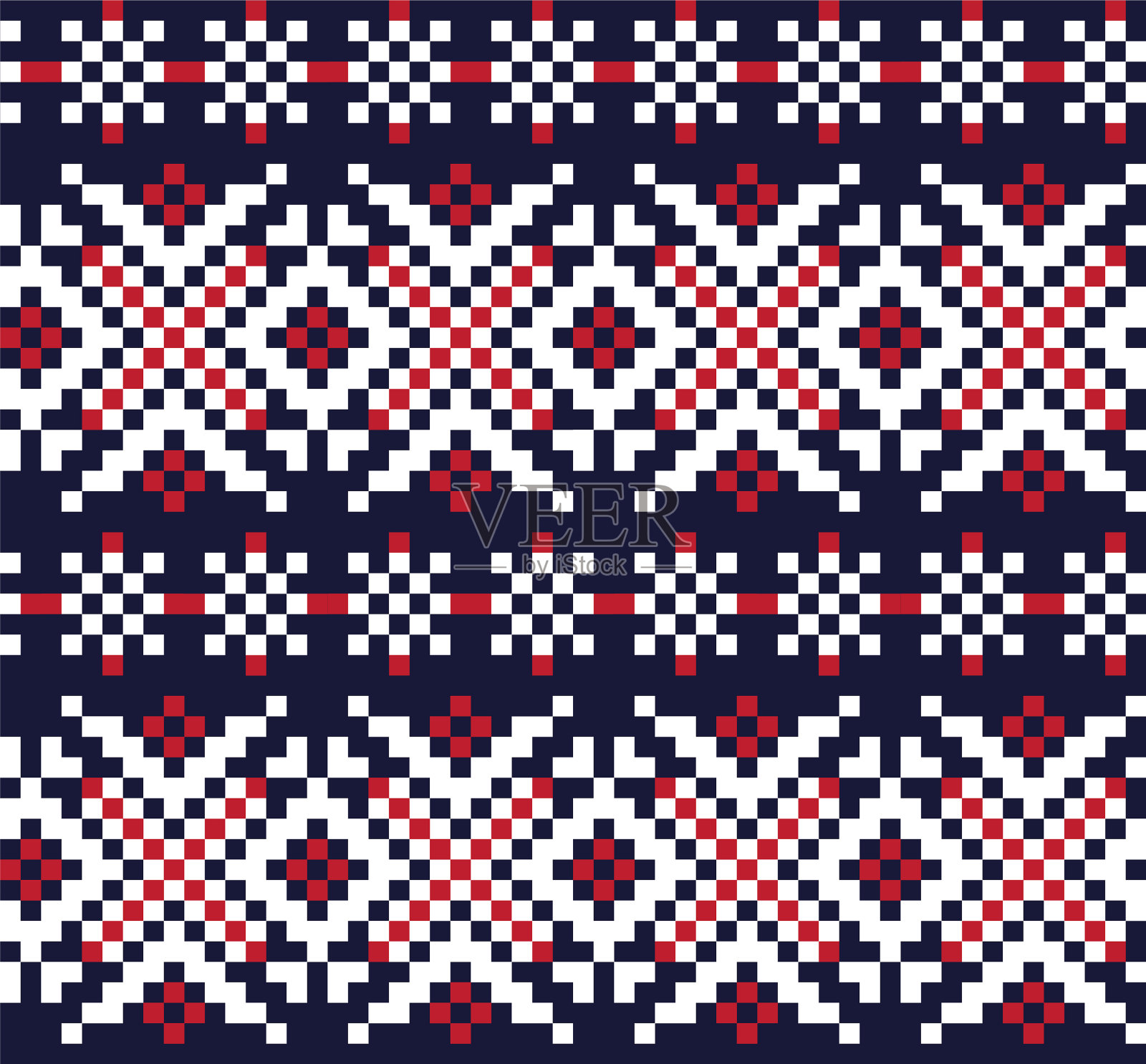 红色圣诞集市岛无缝图案插画图片素材