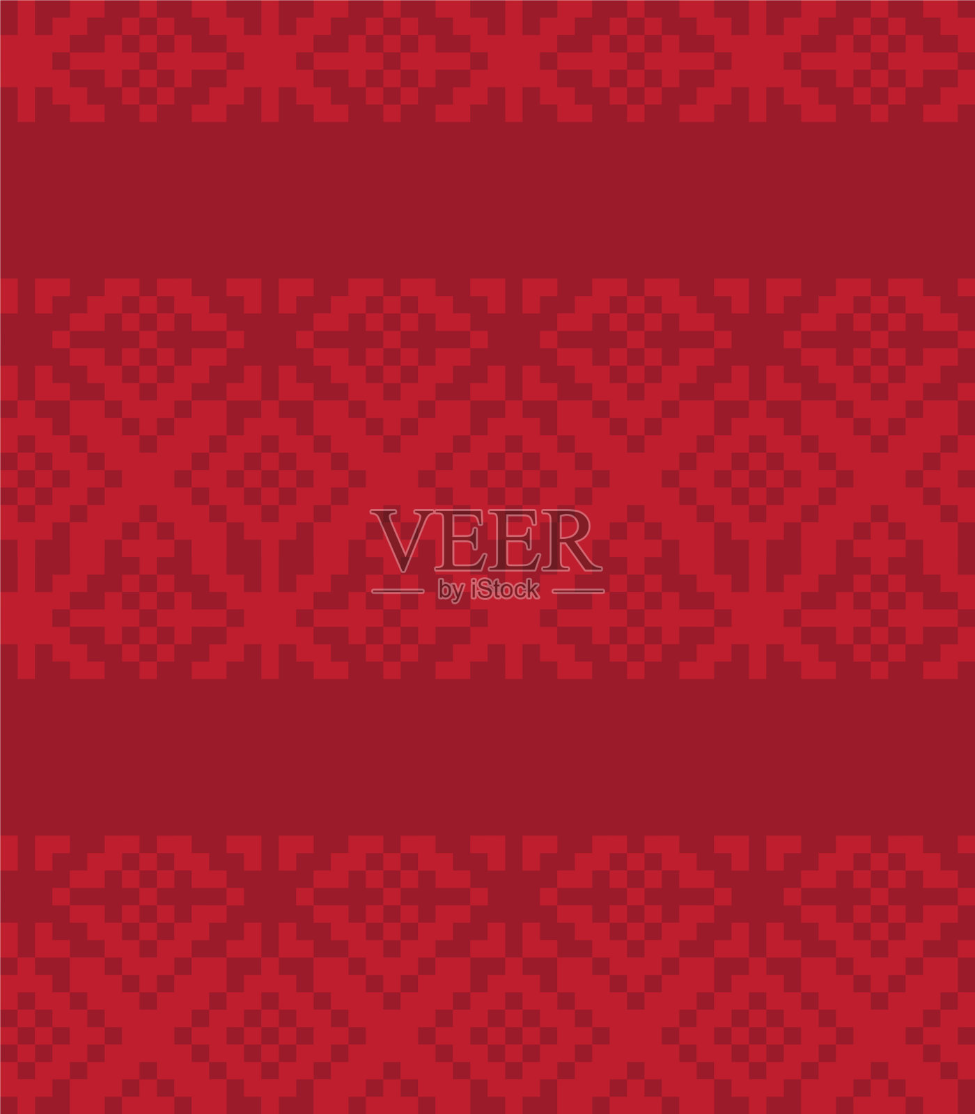 红色圣诞集市岛无缝图案插画图片素材