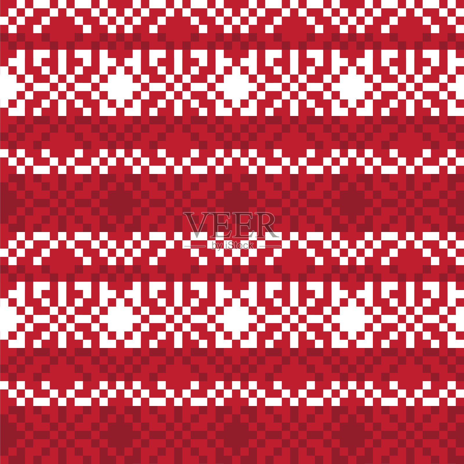 红色圣诞集市岛无缝图案插画图片素材