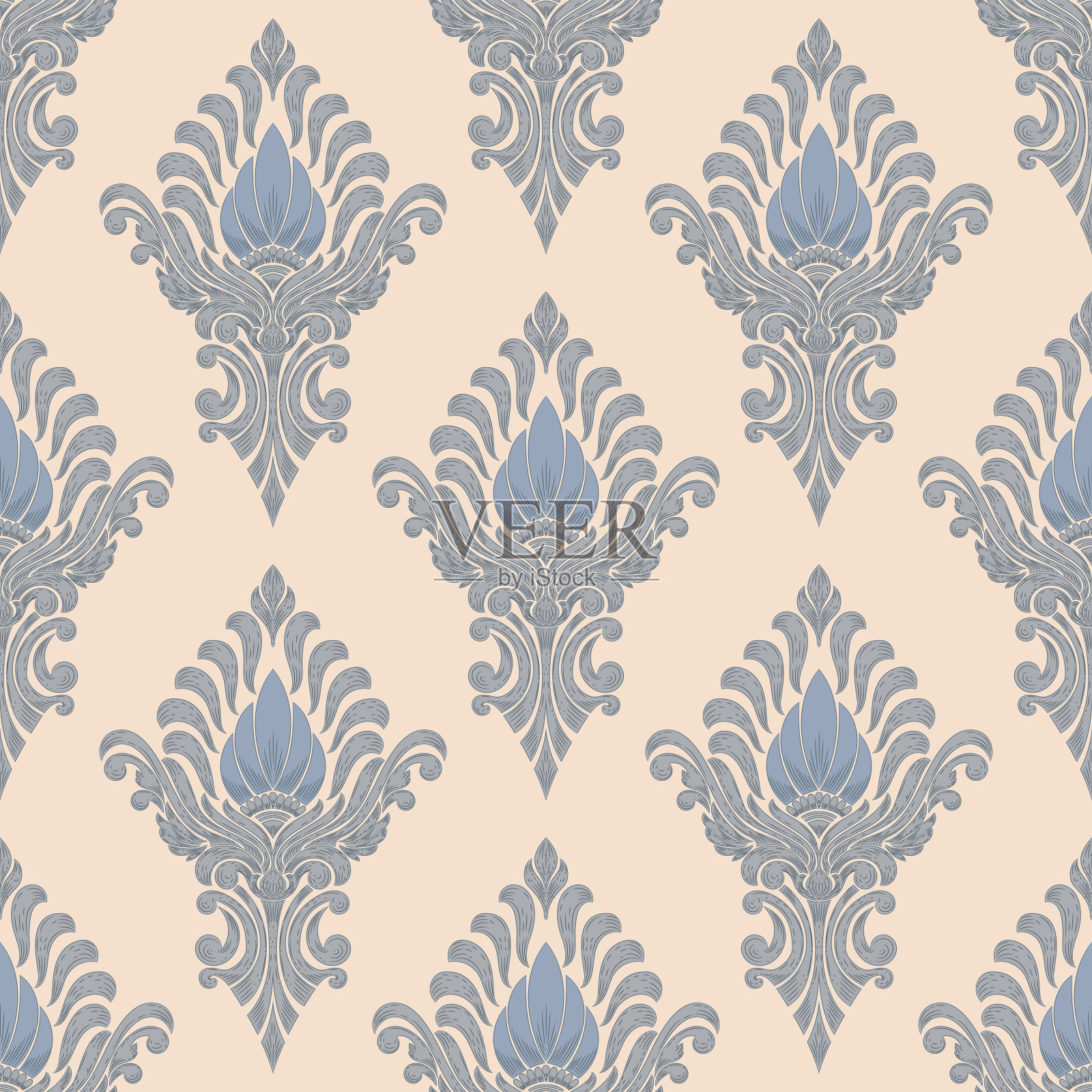 锦缎无缝图案元素经典插画图片素材