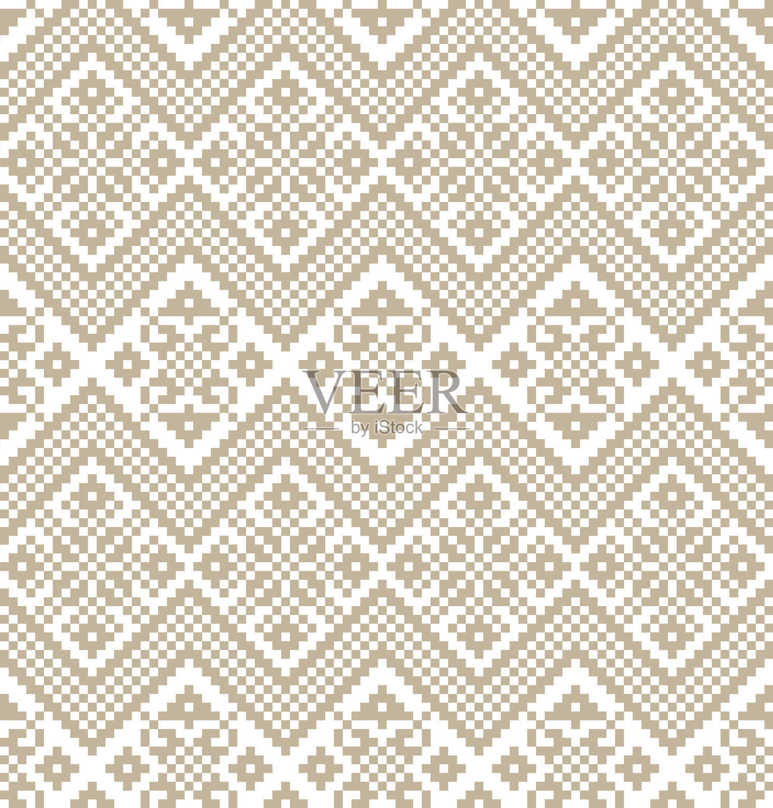 棕色圣诞集市岛无缝图案插画图片素材