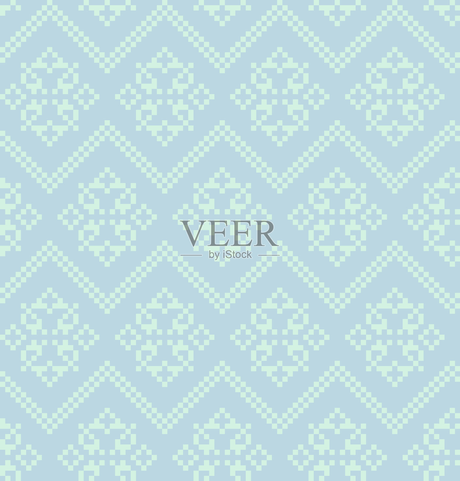 彩色圣诞集市岛无缝图案插画图片素材