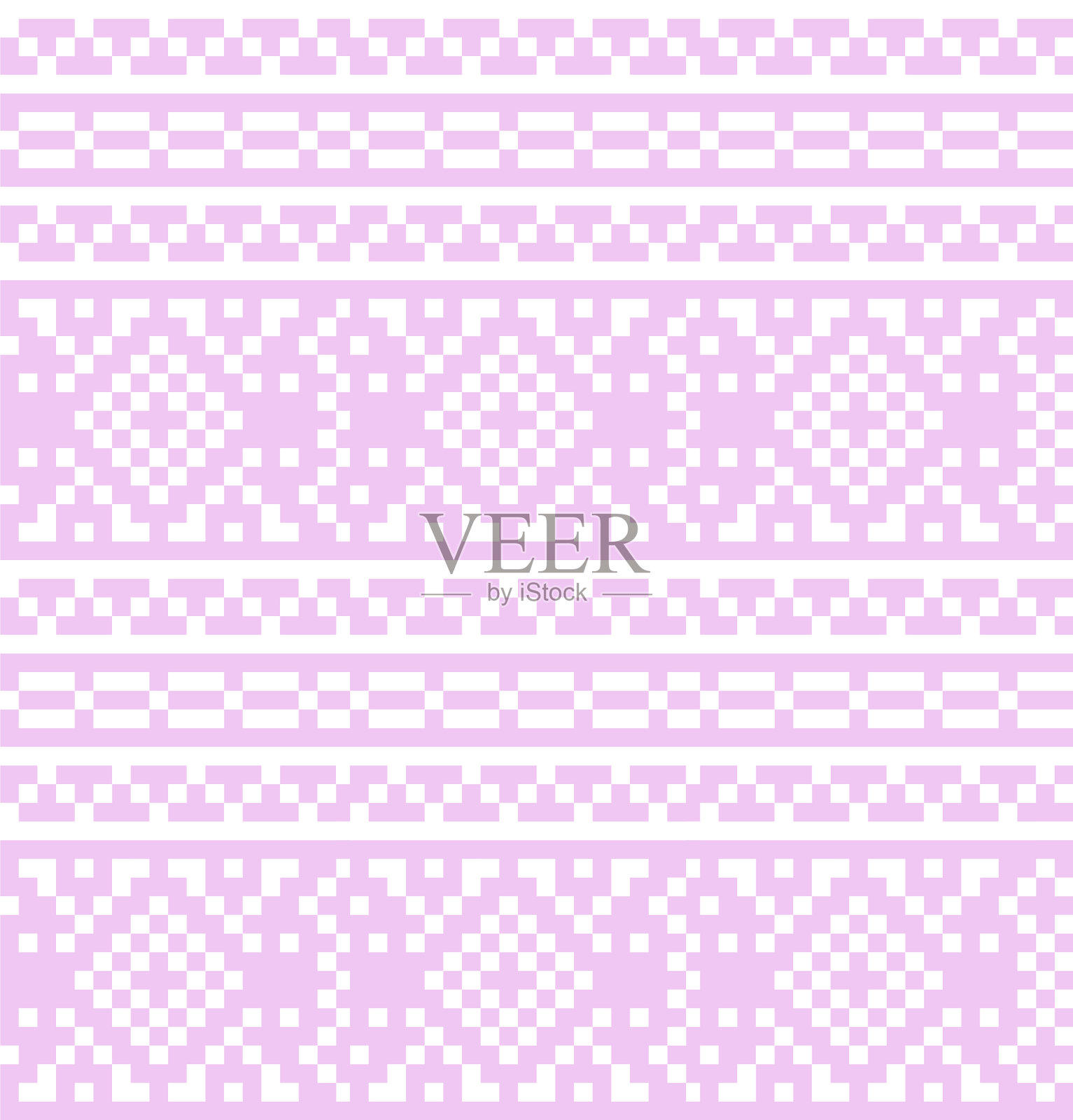 彩色圣诞集市岛无缝图案插画图片素材