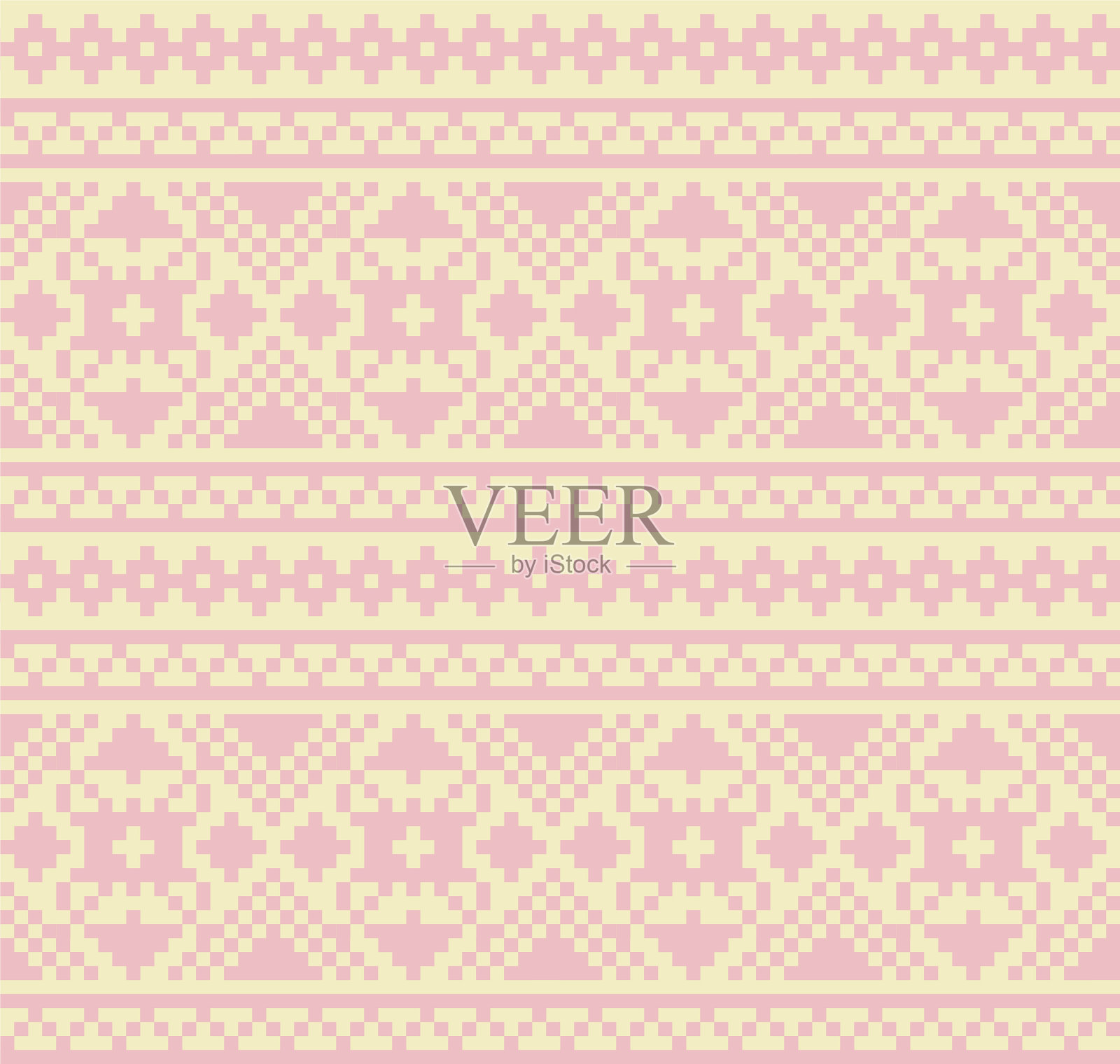 彩色圣诞集市岛无缝图案插画图片素材