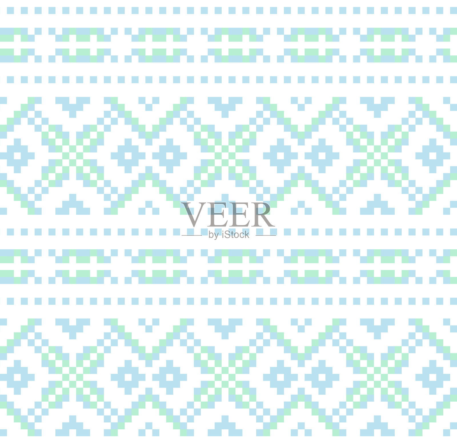 彩色圣诞集市岛无缝图案插画图片素材