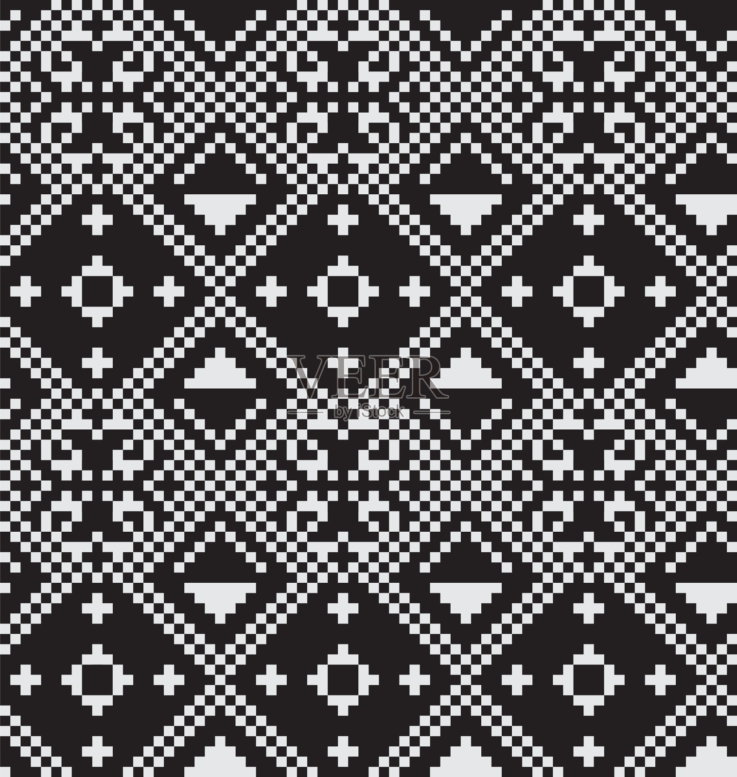 黑色和白色圣诞集市岛无缝插画图片素材