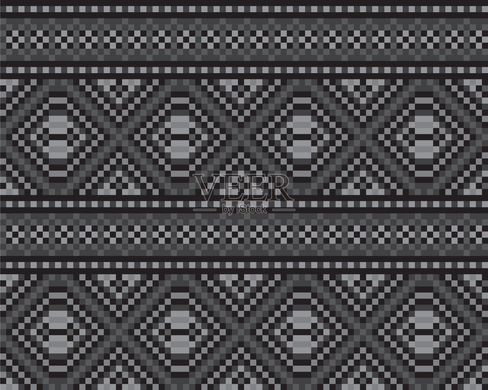 黑色和白色圣诞集市岛无缝插画图片素材