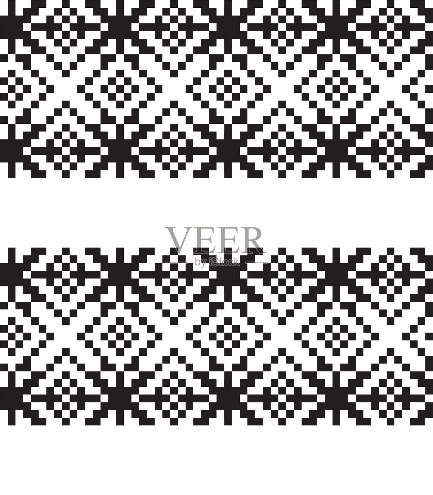 黑色和白色圣诞集市岛无缝插画图片素材