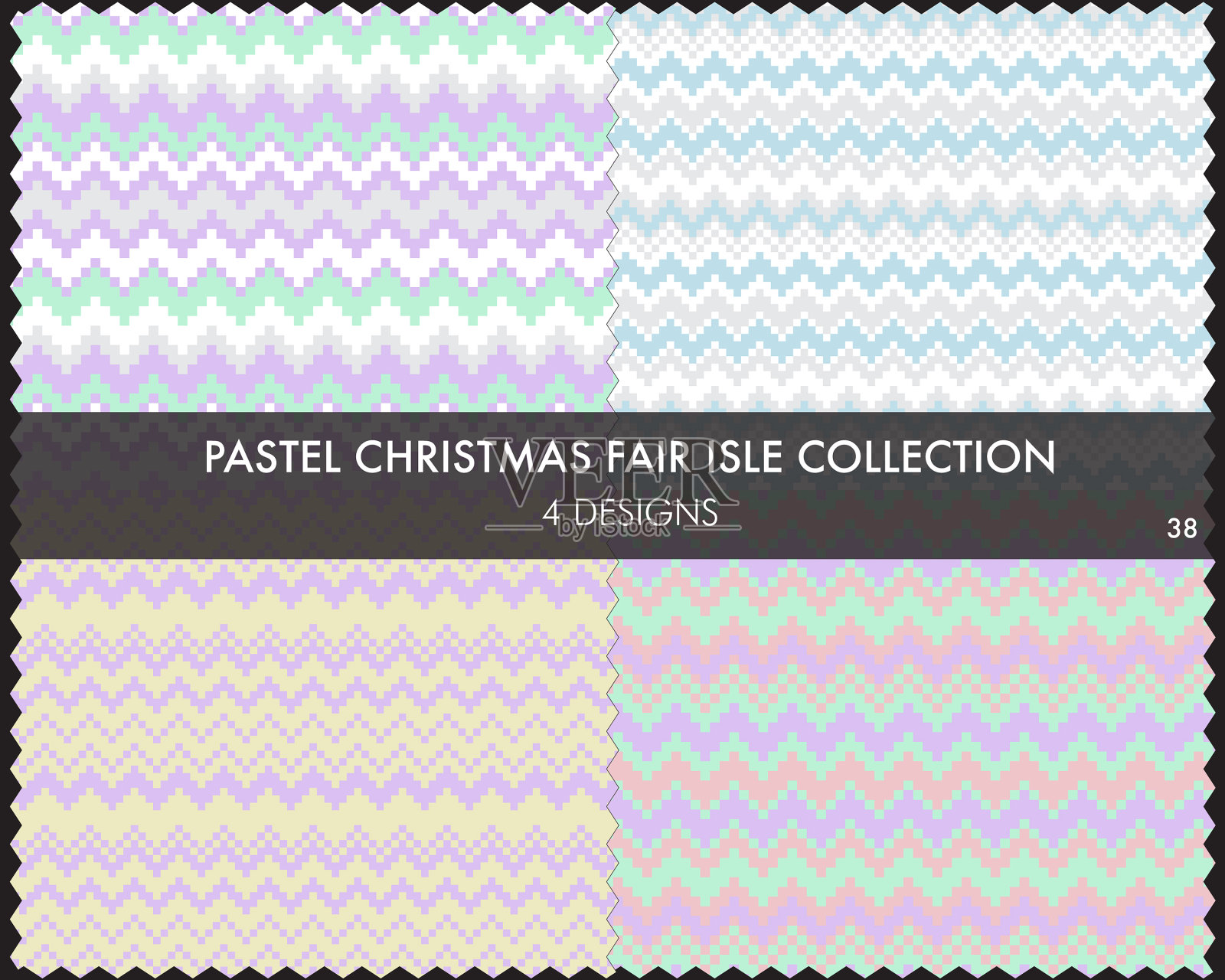 彩色圣诞集市岛无缝图案插画图片素材