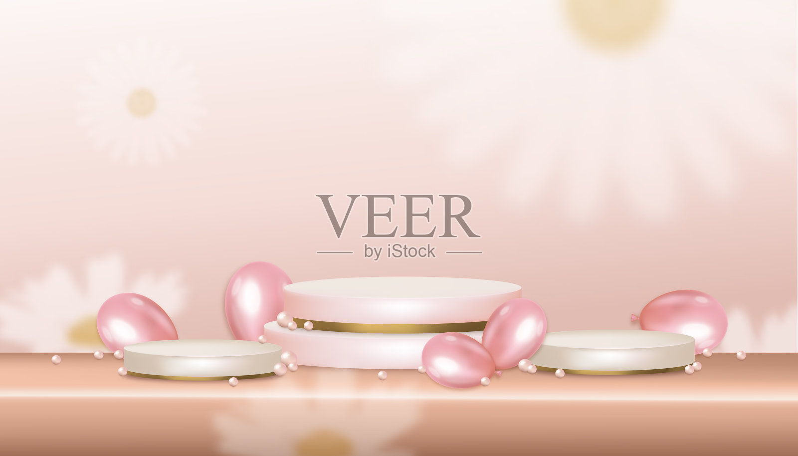 3d陈列柜显示在蓝色和黄色插画图片素材