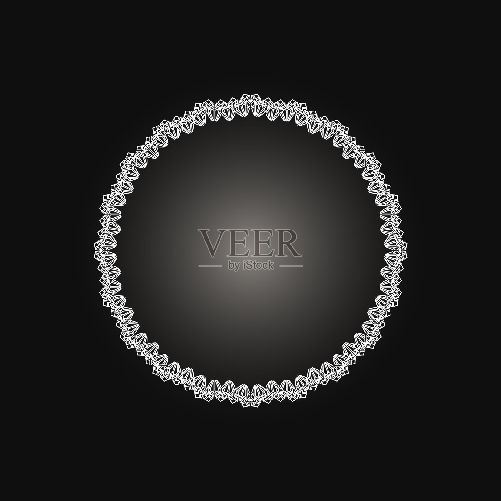 白色框架与花边装饰在圆圈上的黑色插画图片素材