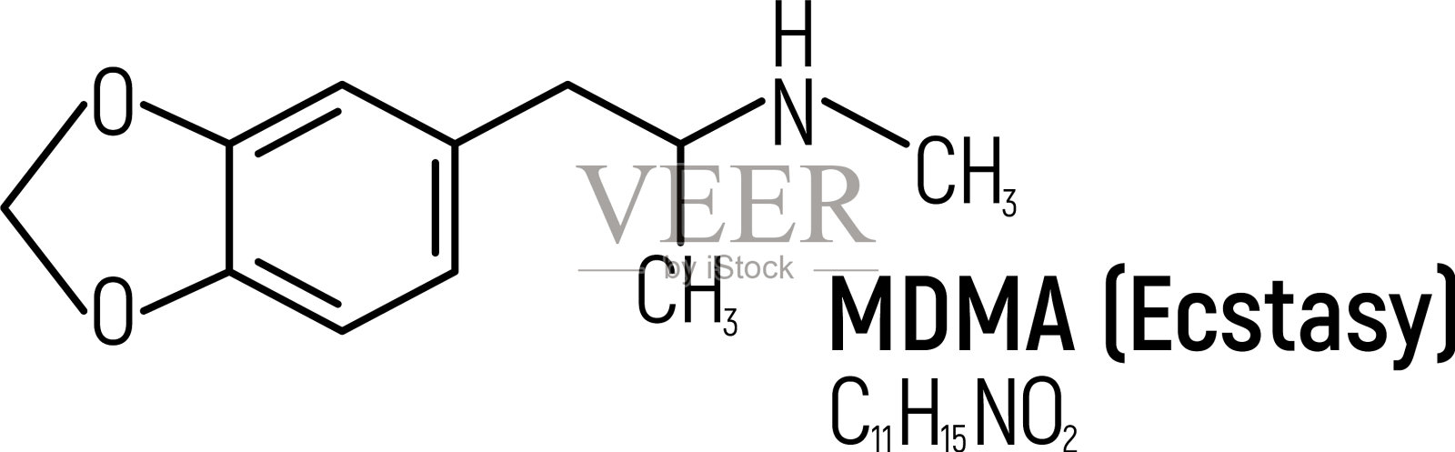 摇头丸概念化学公式图标标签插画图片素材