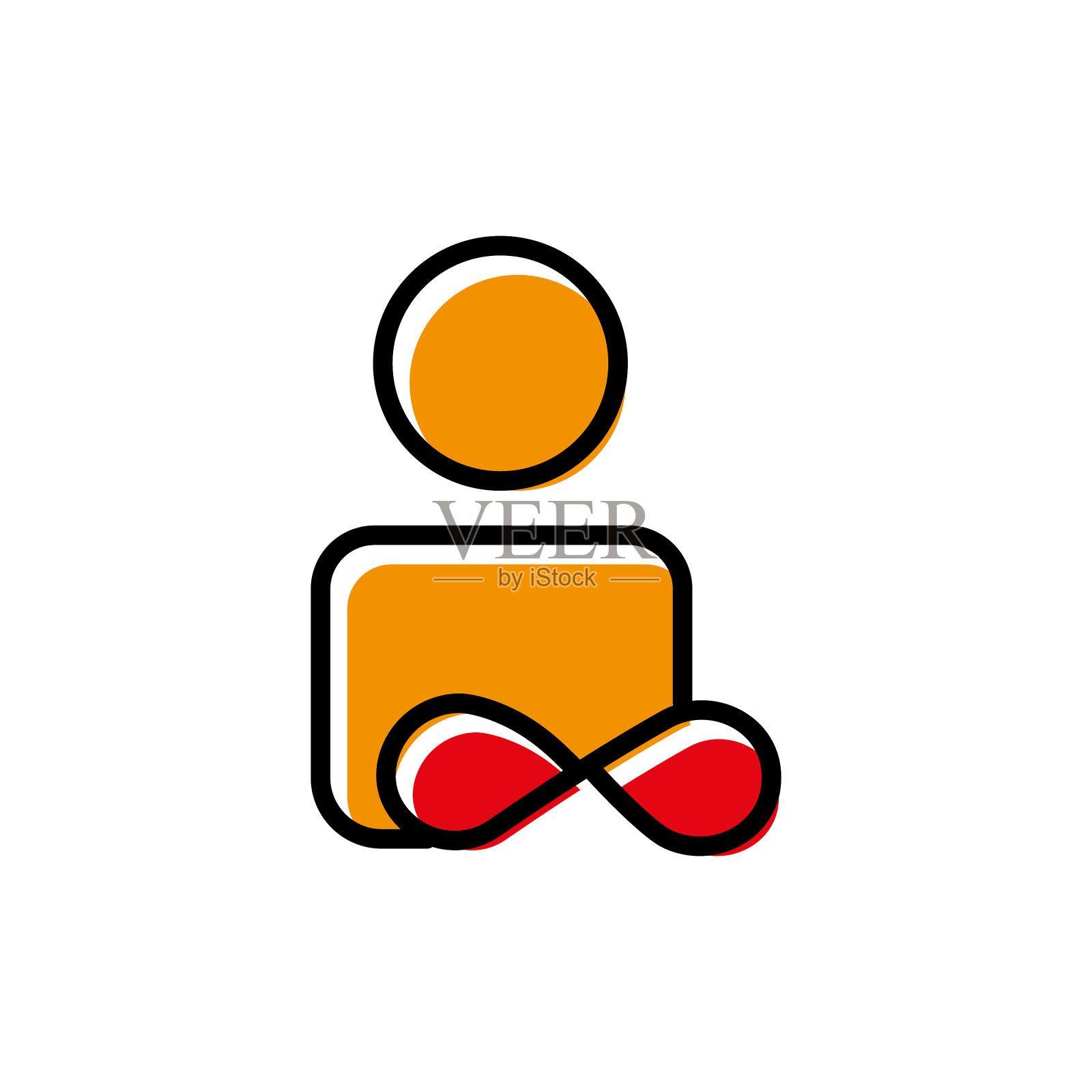 无限线性色彩图标与人的业务图标素材