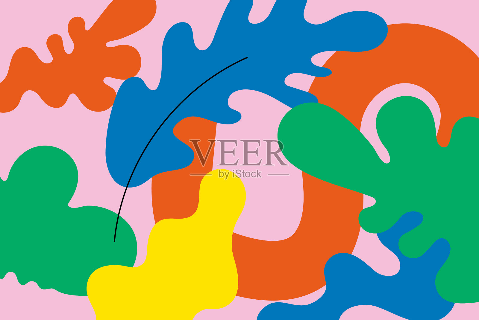 明亮的主题背景抽象的植物插画图片素材