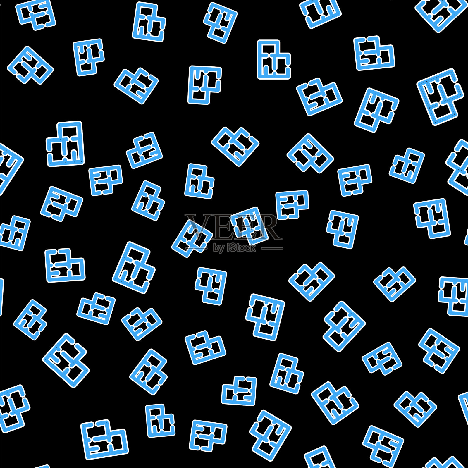 线屋图图标隔离无缝图案上插画图片素材