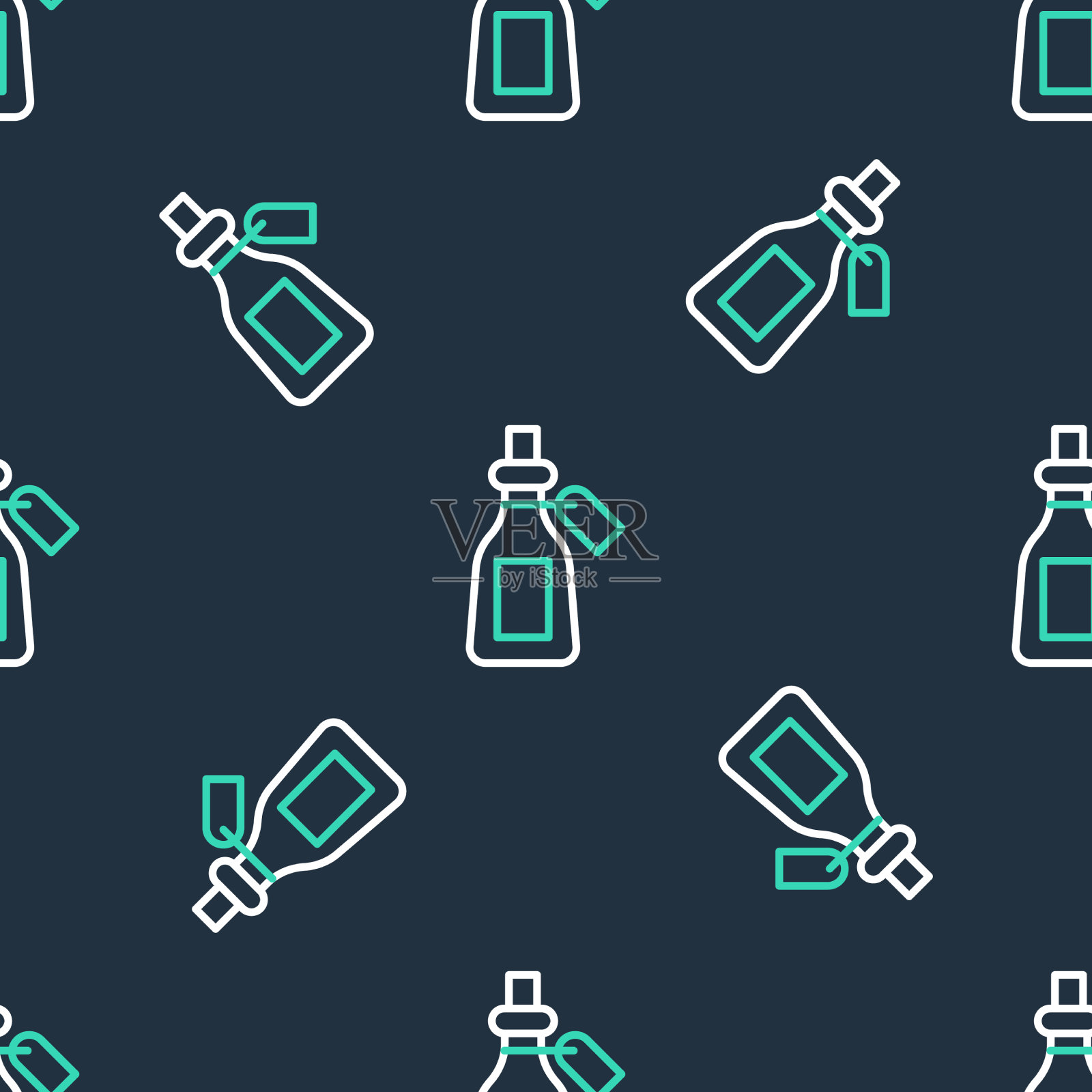 行精油标瓶隔离无缝插画图片素材