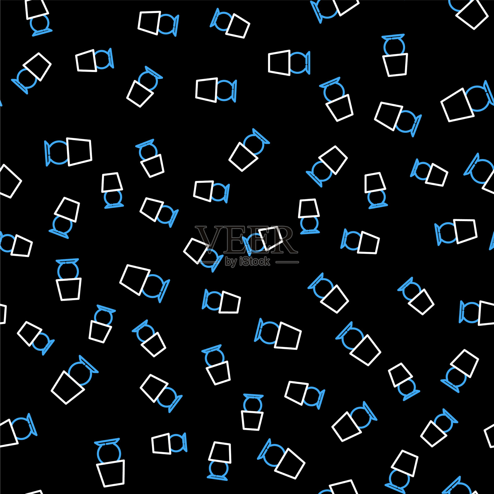 线台灯图标隔离无缝图案上插画图片素材