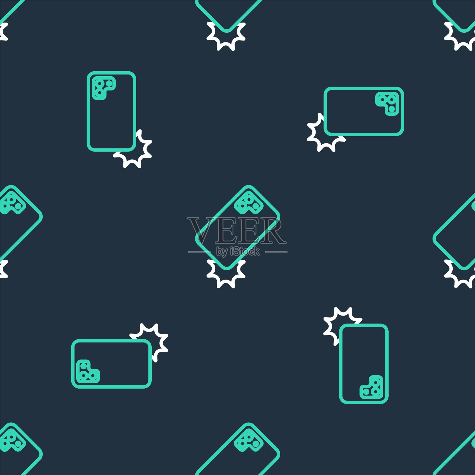 Line shockpromobile手机图标孤立插画图片素材