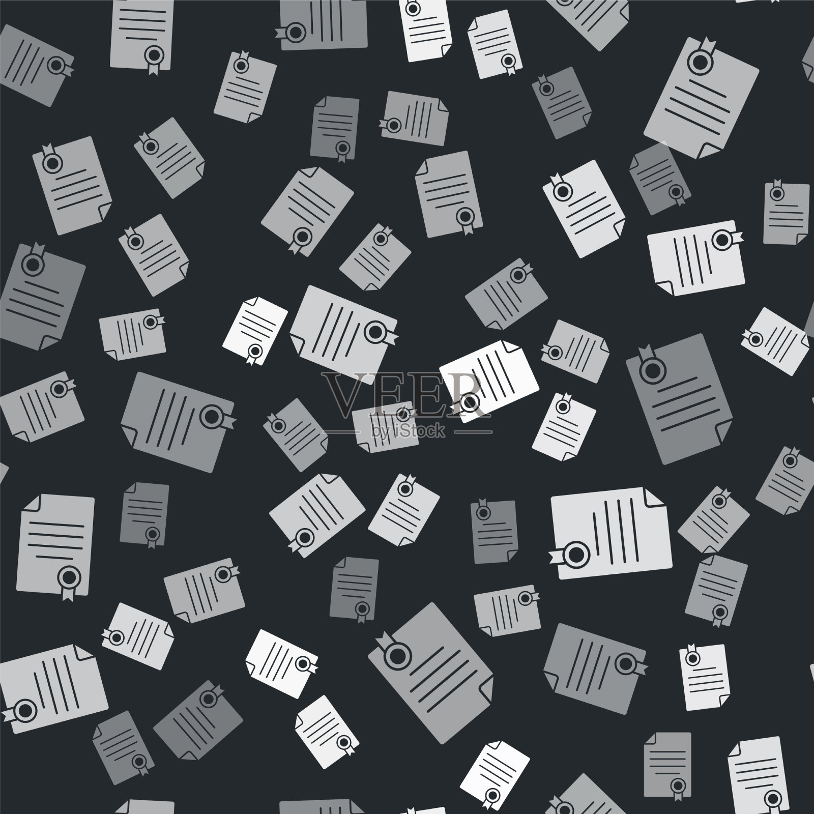 灰色房屋合同图标隔离无缝模式插画图片素材