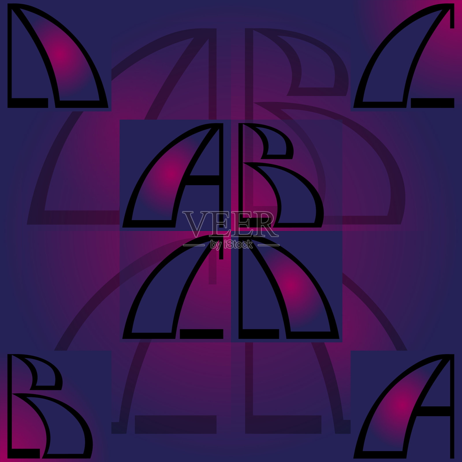 组成字母abcd彩色无缝插画图片素材