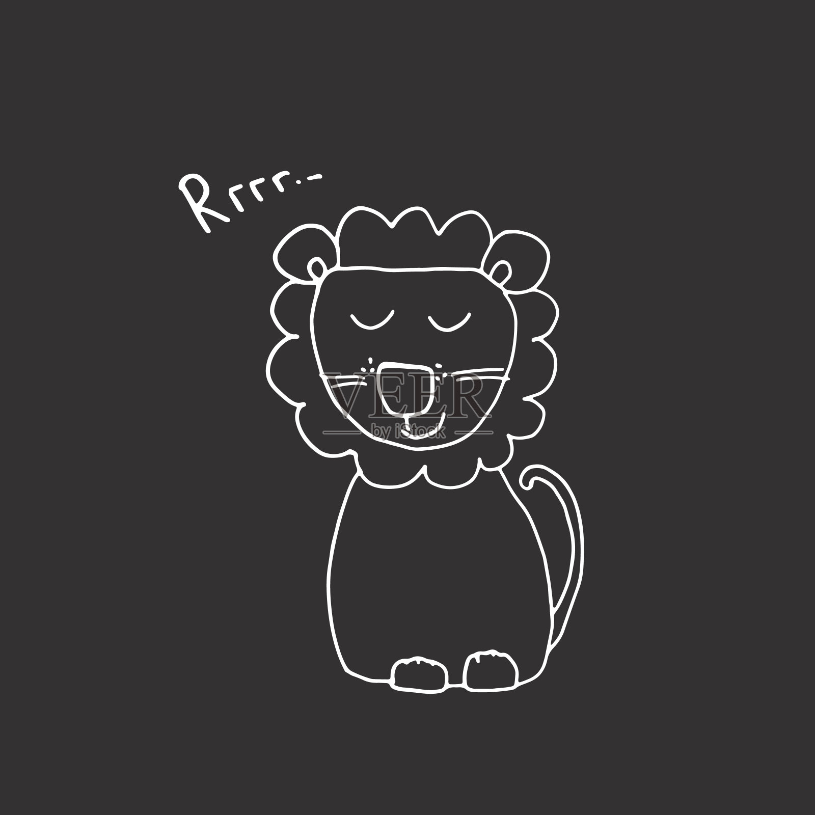 可爱的狮子卡通动物，婴儿和儿童印刷设计矢量插图插画图片素材