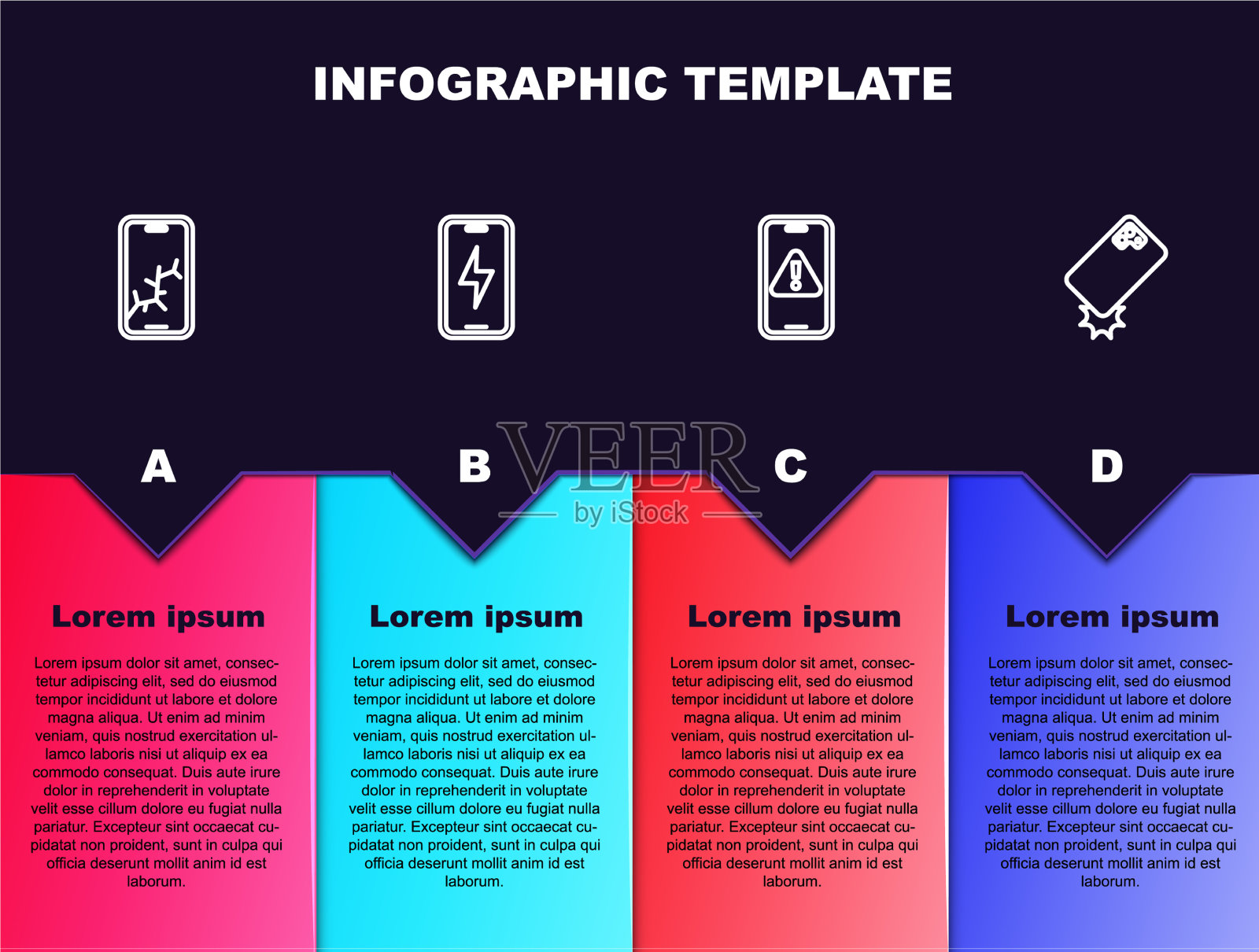 设有手机断屏充电线插画图片素材