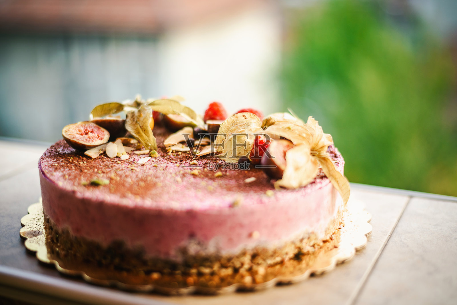 美味的素食蛋糕。照片摄影图片