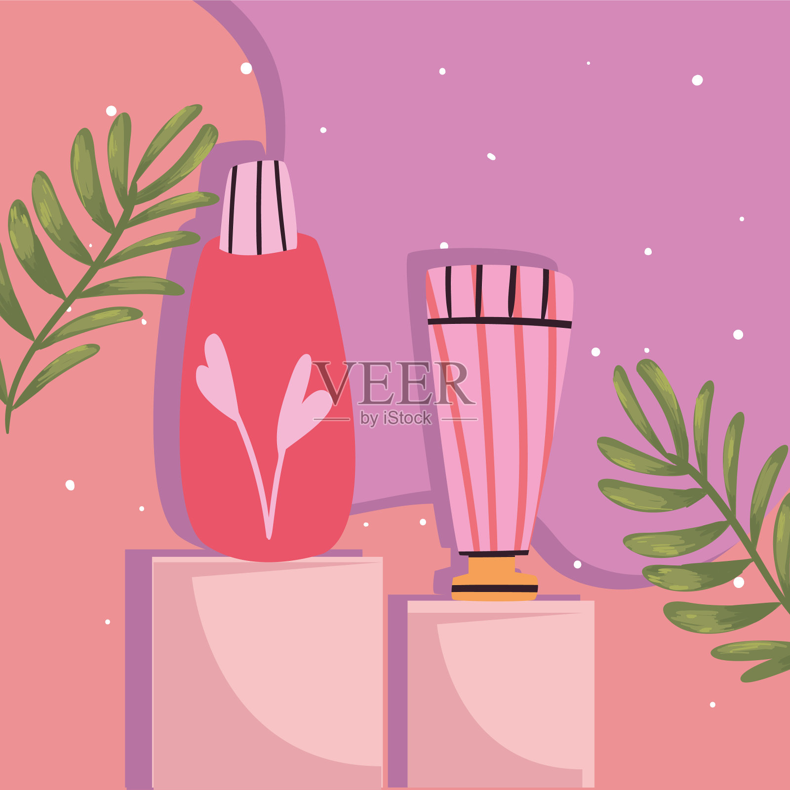 彩妆粉霜设计插画图片素材