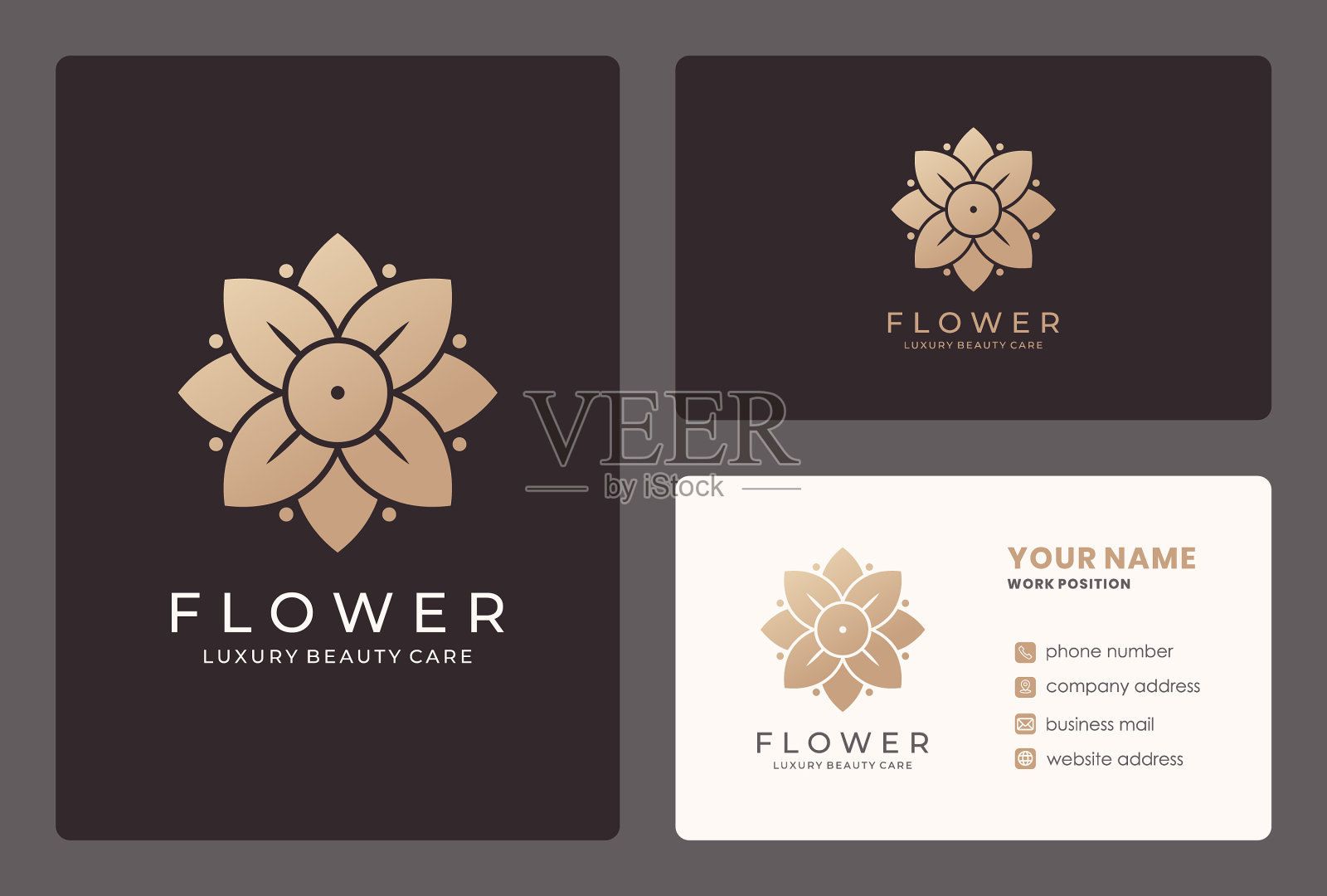 金花美容护理美容沙龙标志插画图片素材