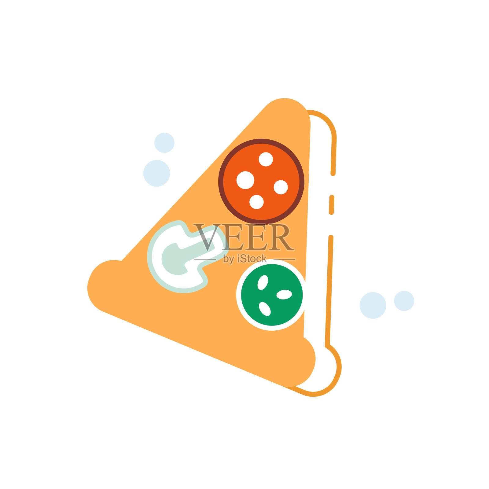 切片披萨与轮廓轮廓阴影简单插画图片素材