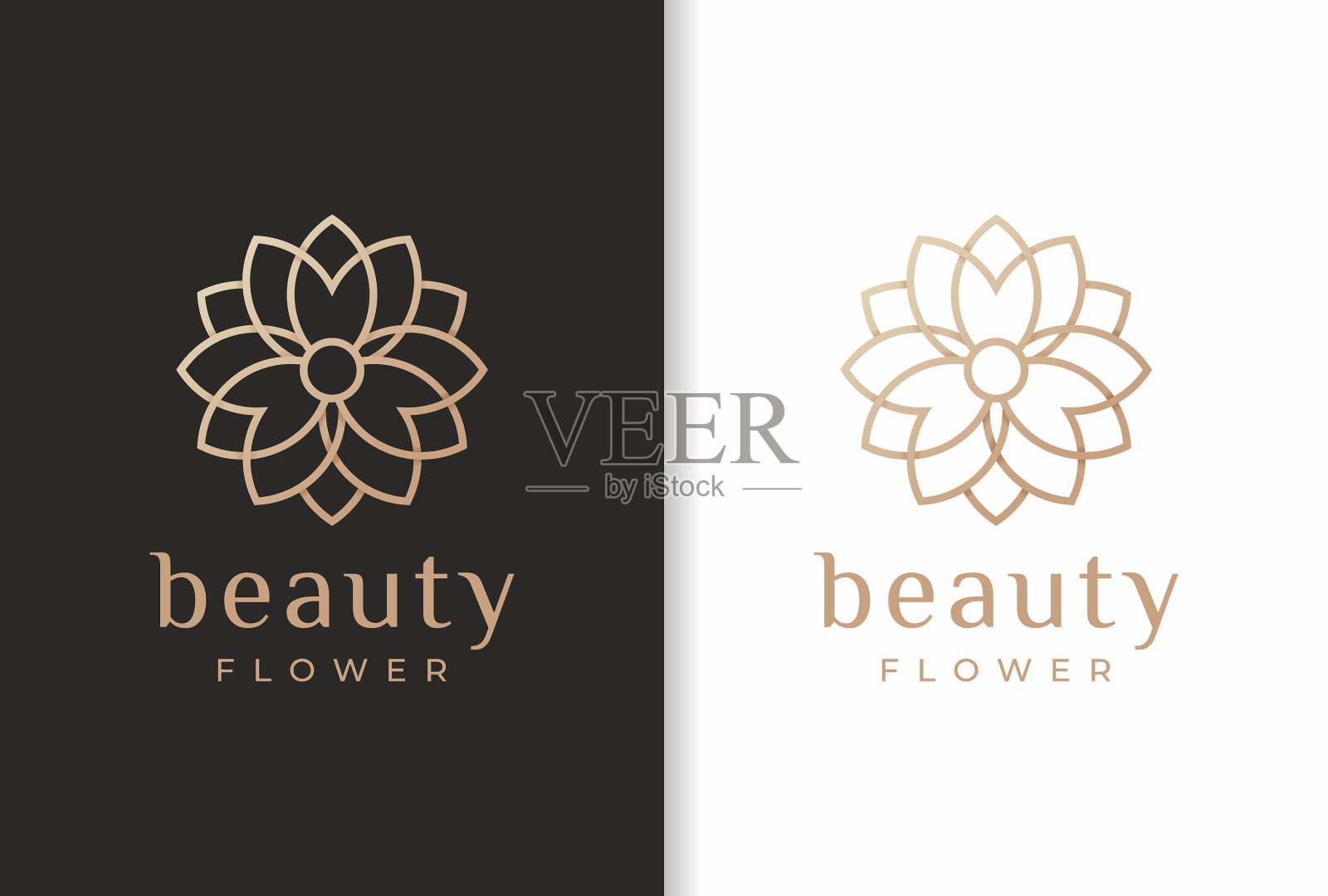 优雅的花卉标志设计溢价插画图片素材