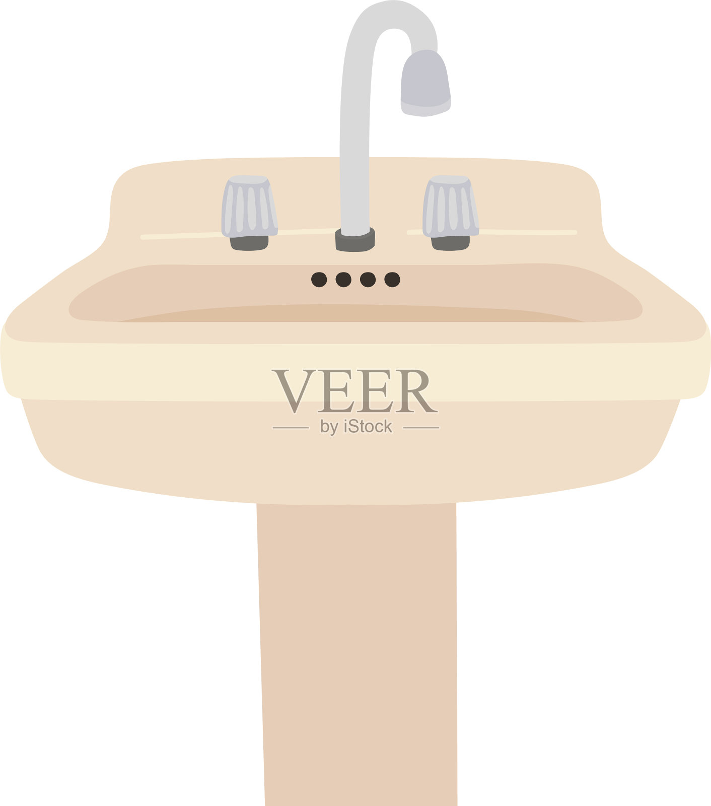 水槽在一个白色的背景插画图片素材