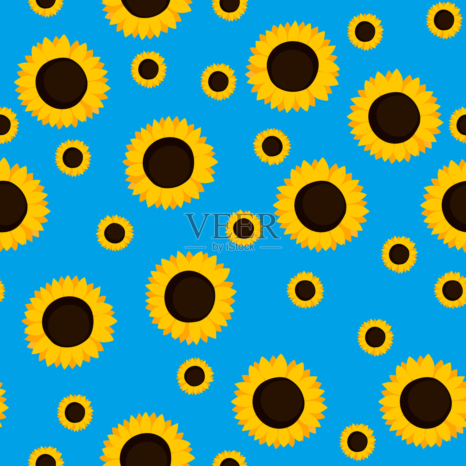 夏天五颜六色的无缝图案配上橙色插画图片素材