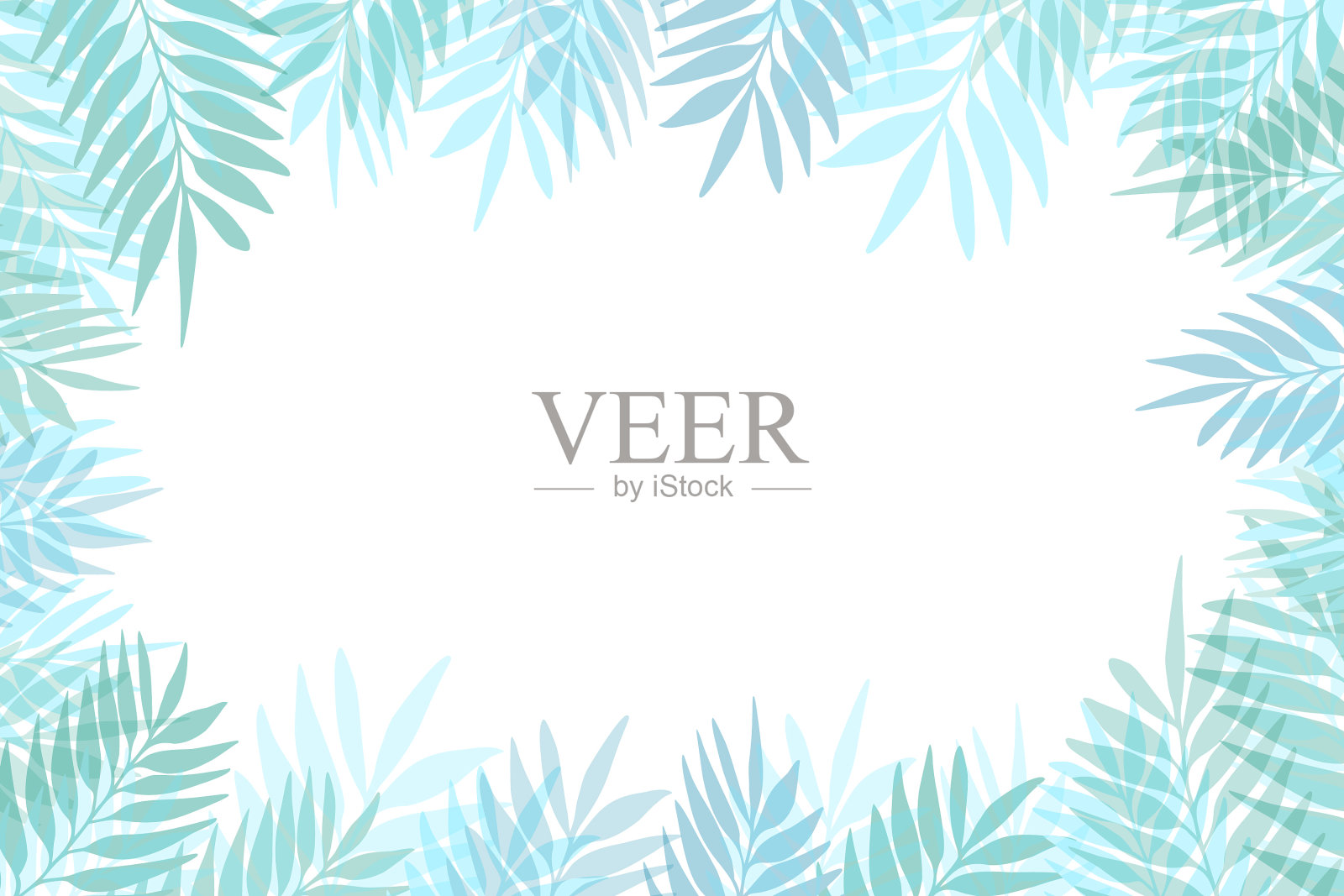 花框架与五颜六色的异国情调的树枝上插画图片素材