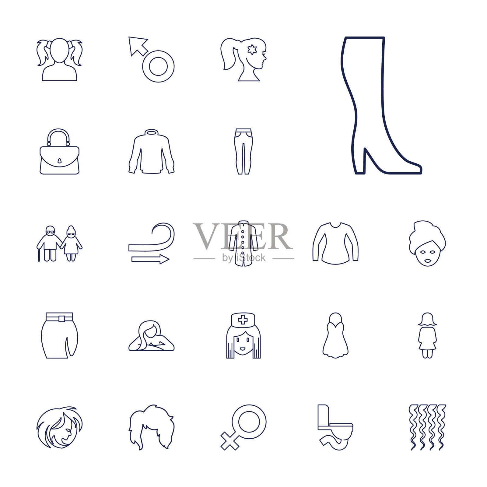 22个女人图标图标素材